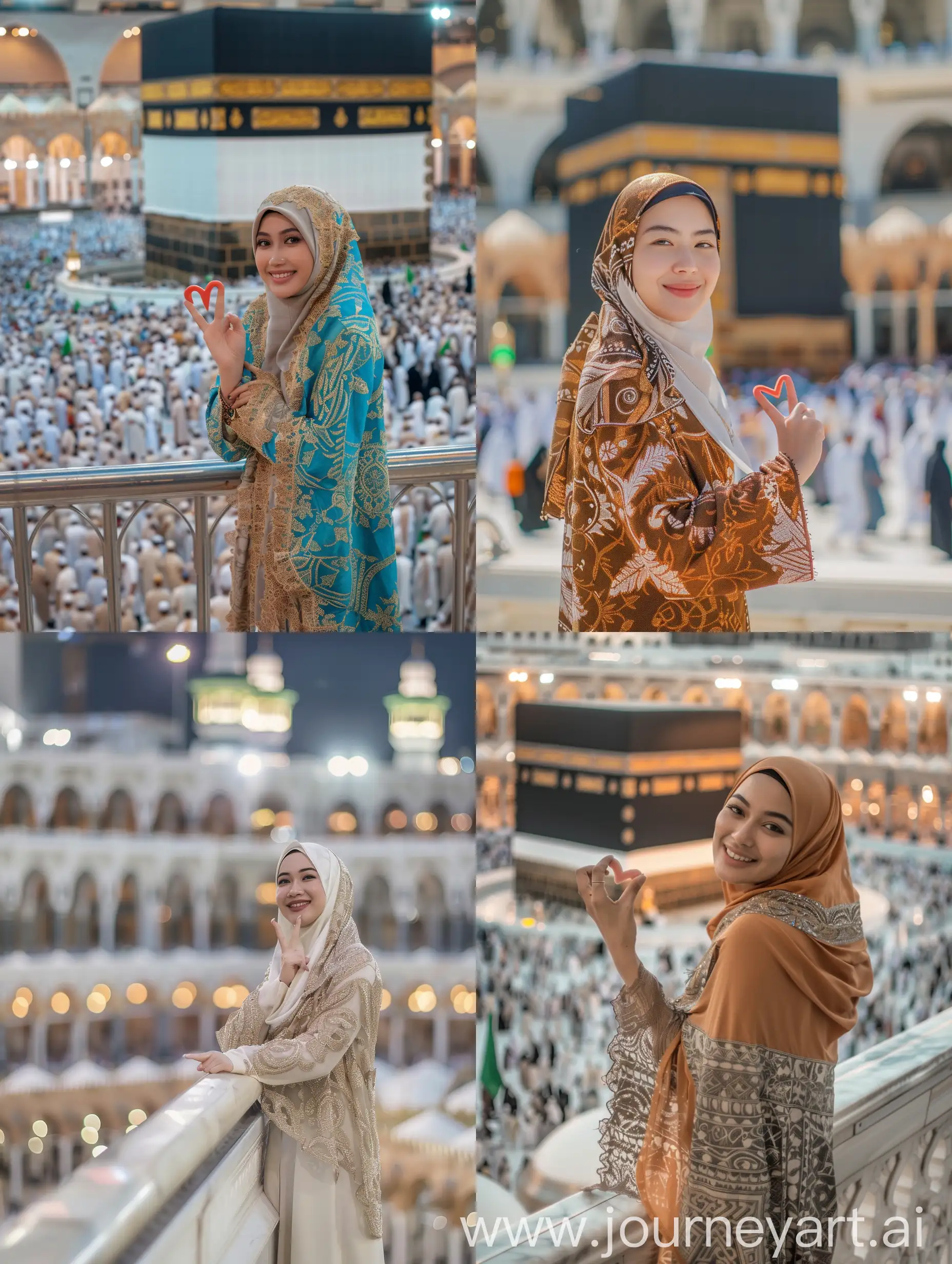 Moslem-Woman-Posing-with-Heart-Sign-at-Kaaba-Cultural-Expression-in-High-Resolution