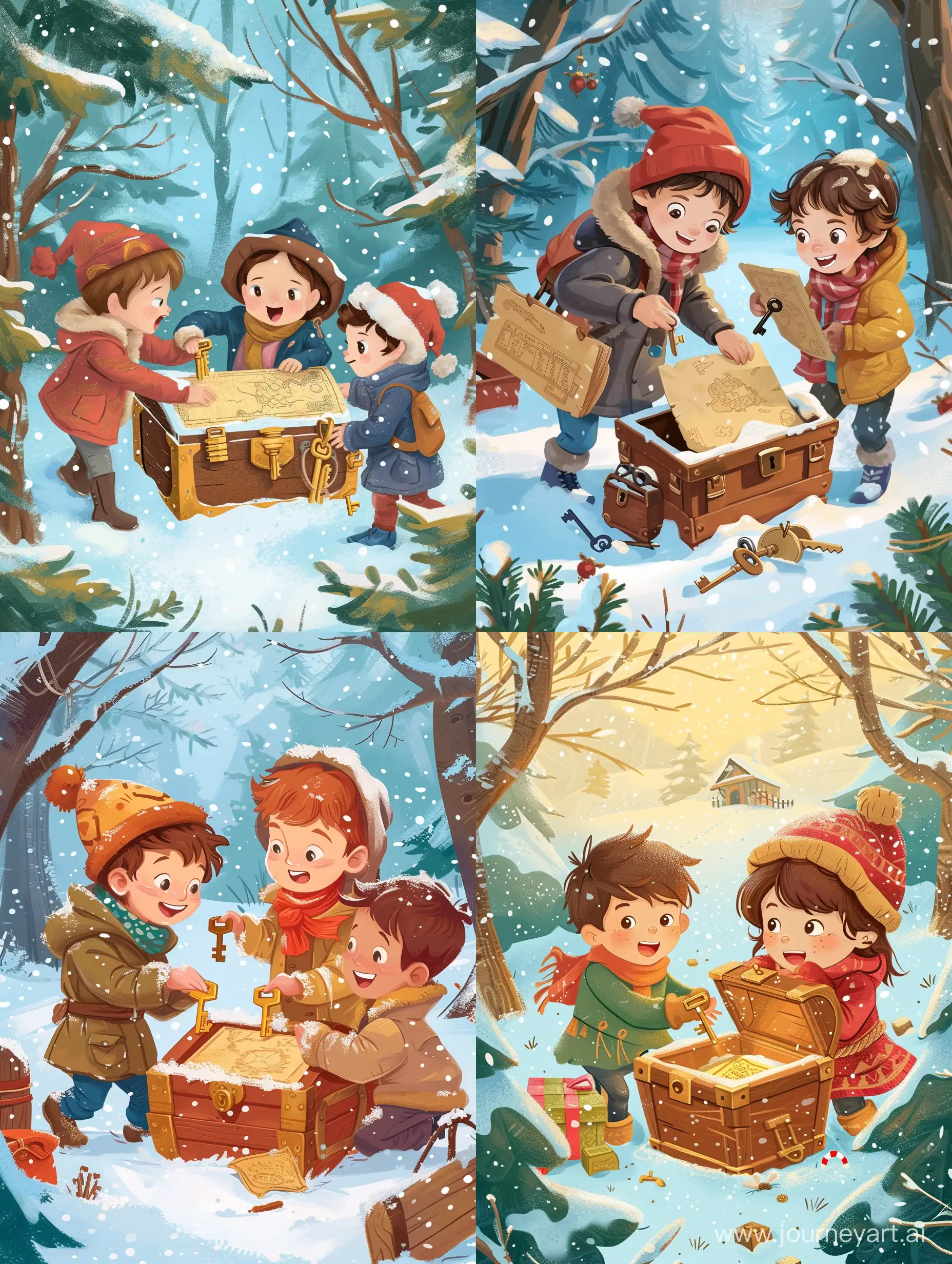 Winter-Quest-for-Treasure-Kids-Searching-for-Chest-Keys