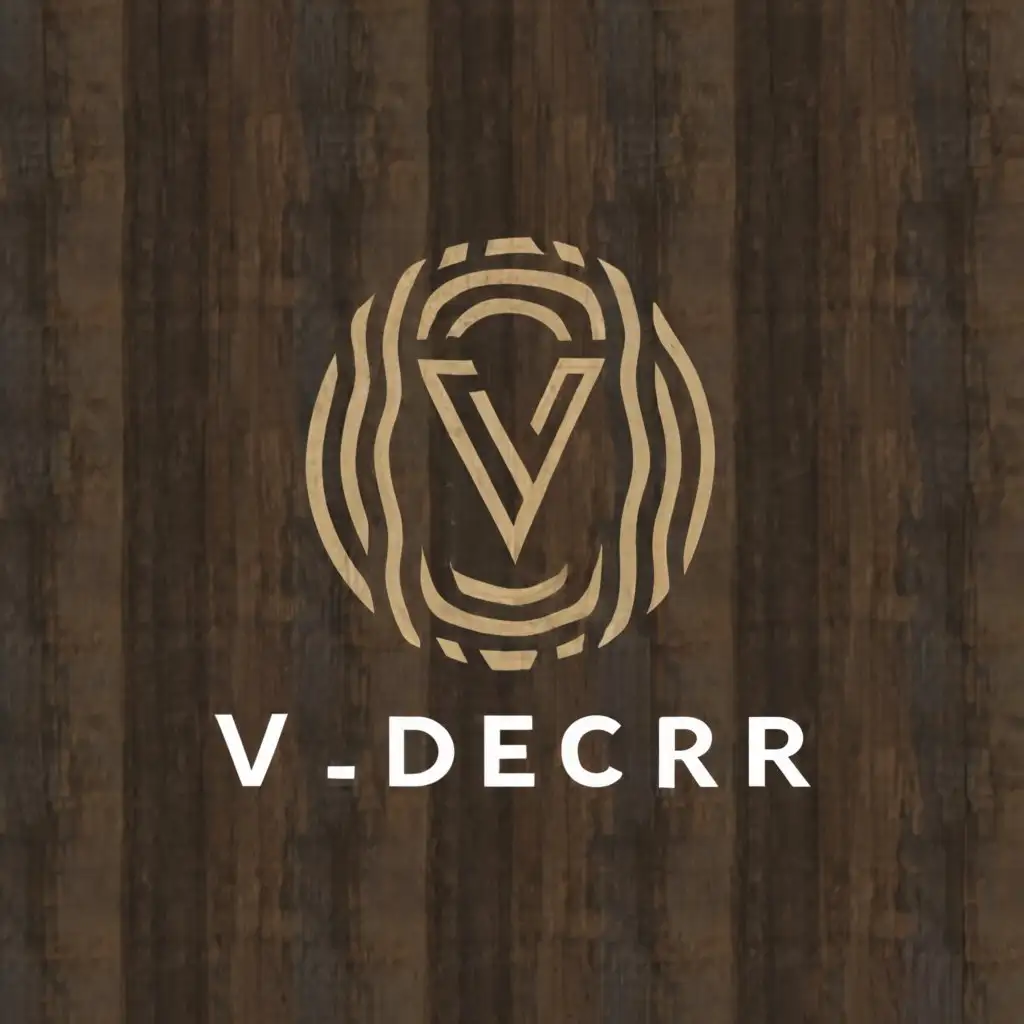 LOGO-Design-For-V-Decor-Rustic-Elegance-with-Wooden-Background