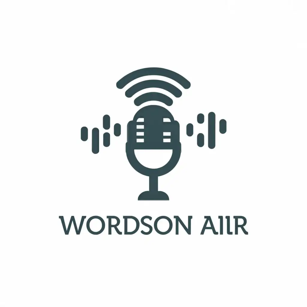 a logo design,with the text "words on air", main symbol:Podcast ,Moderate,be used in Education industry,clear background