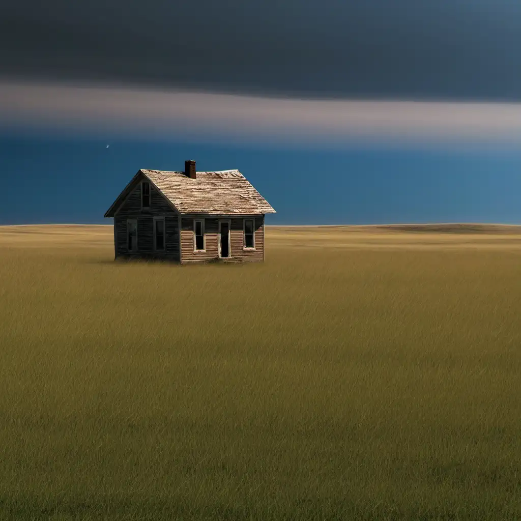 Isolated Homestead on the Vast Prairie Serenity in Solitude