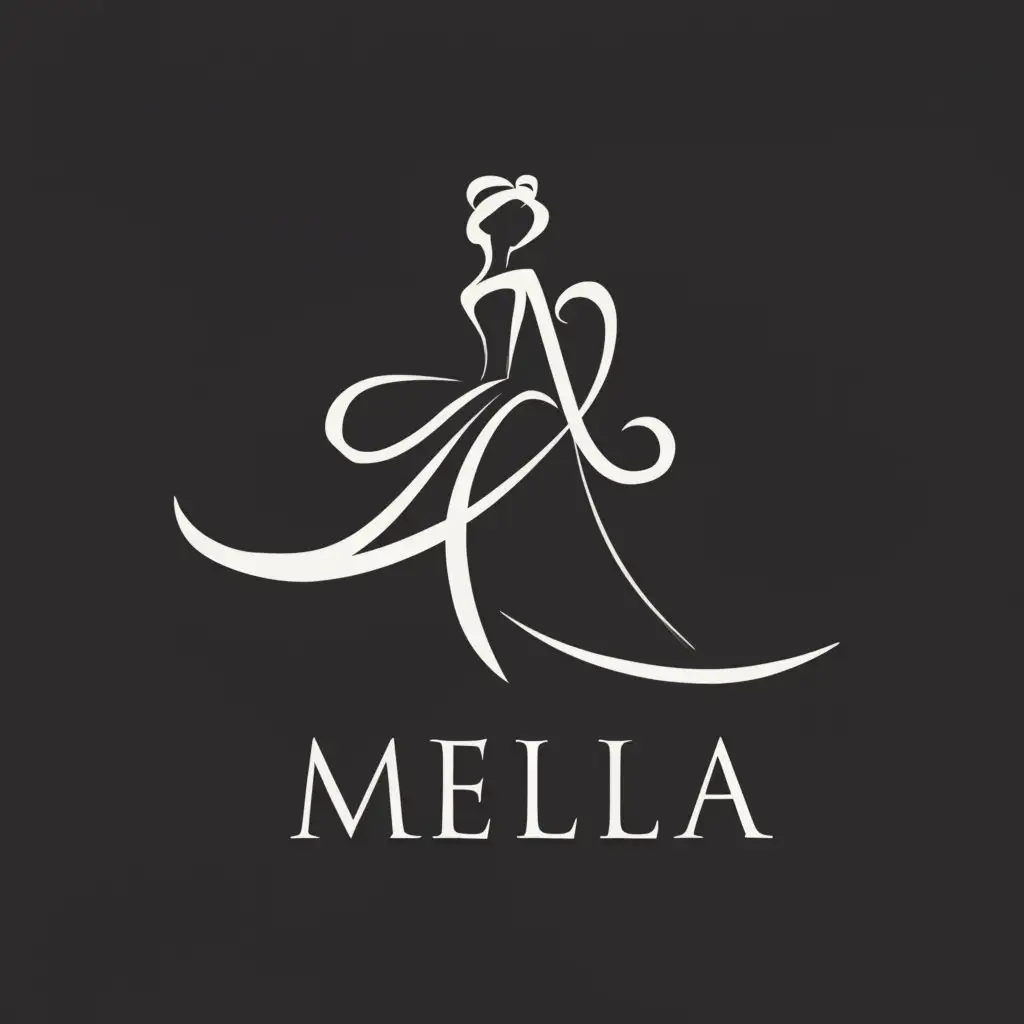 LOGO-Design-for-Melia-Elegant-Girl-Dress-Emblem-for-Beauty-Spa-Brand