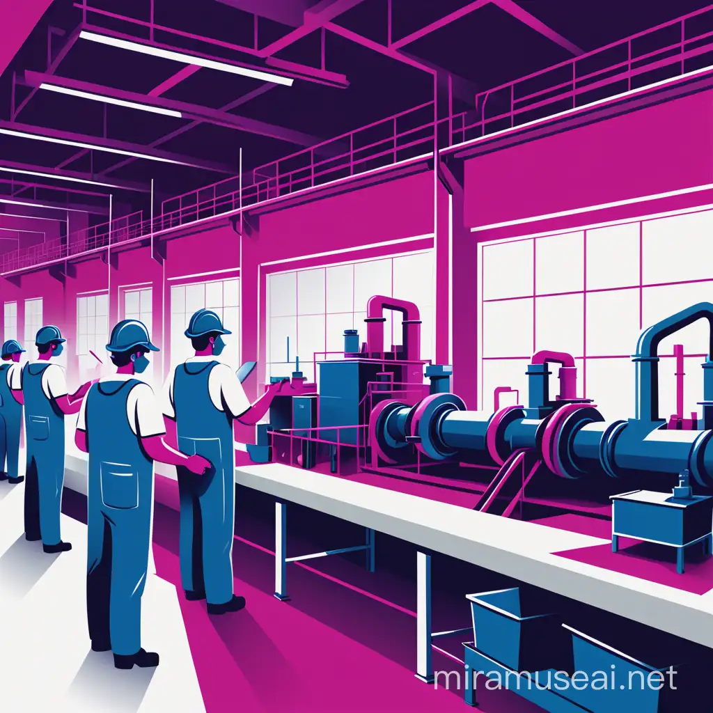 ESG Labor Practices Factory Illustration with Vibrant Color Palette ...