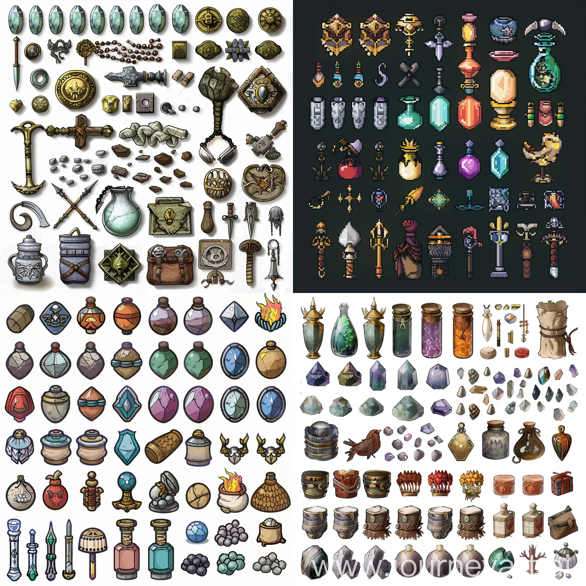 item spritesheet, rpg artefacts