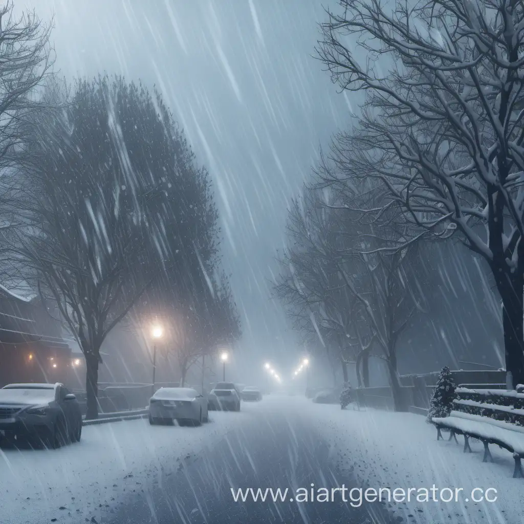 Падает снег, реалистично, фото 4к