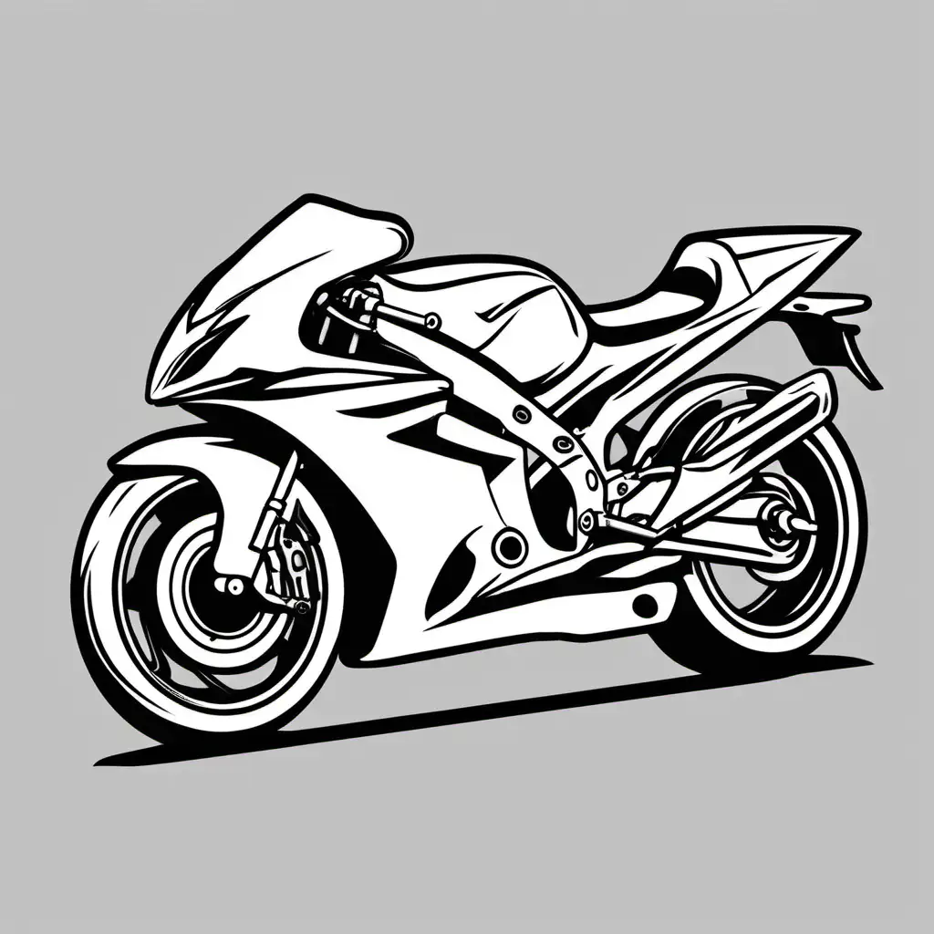 Dynamic Speedbike Silhouette in Minimalist Black and White