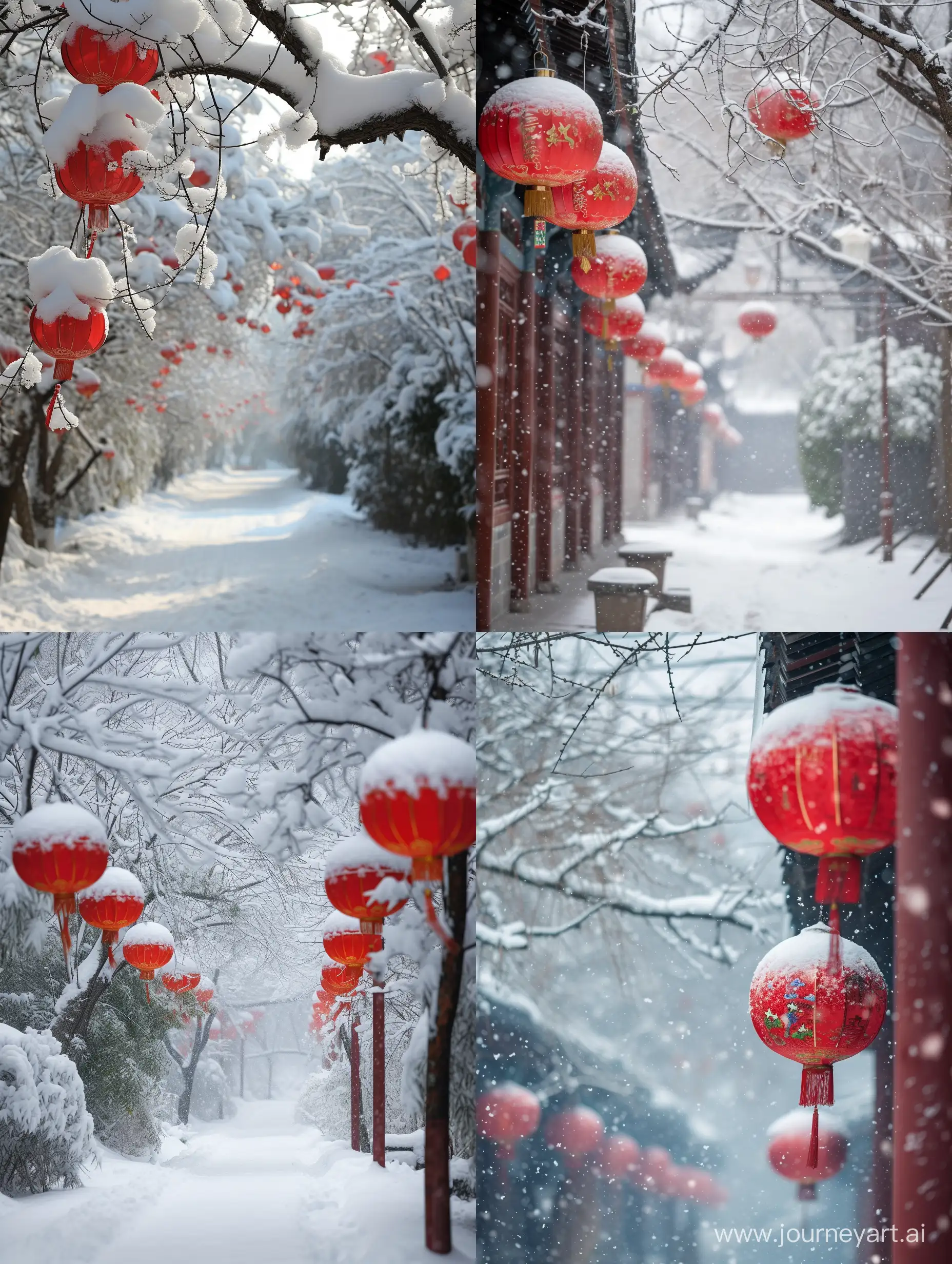 Chinese New Year, winter, heavy snow, snowscape.