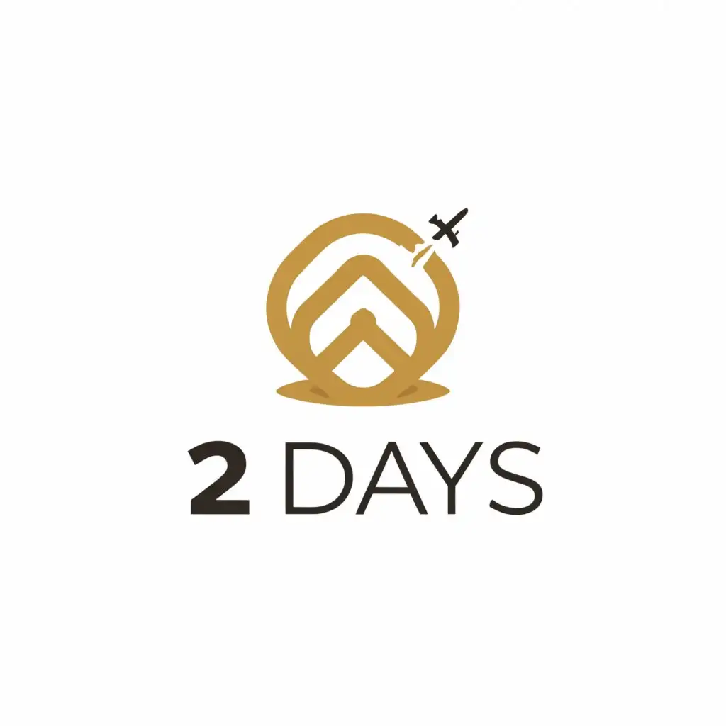 a logo design,with the text "2days", main symbol:I’ve crafted a logo for ‘2 Days’ that embodies the services of hotel registration and flight booking, tailored for its operations in Saudi Arabia,Moderate,be used in Travel industry,clear background