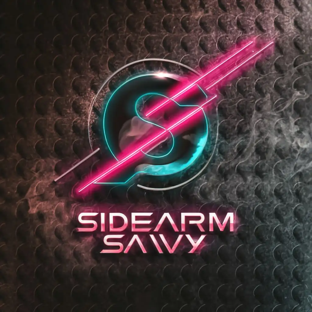 LOGO-Design-For-Sidearm-Savvy-Futuristic-Cyberpunk-SS-Emblem-in-Crimson-and-Teal-with-Neon-Accents