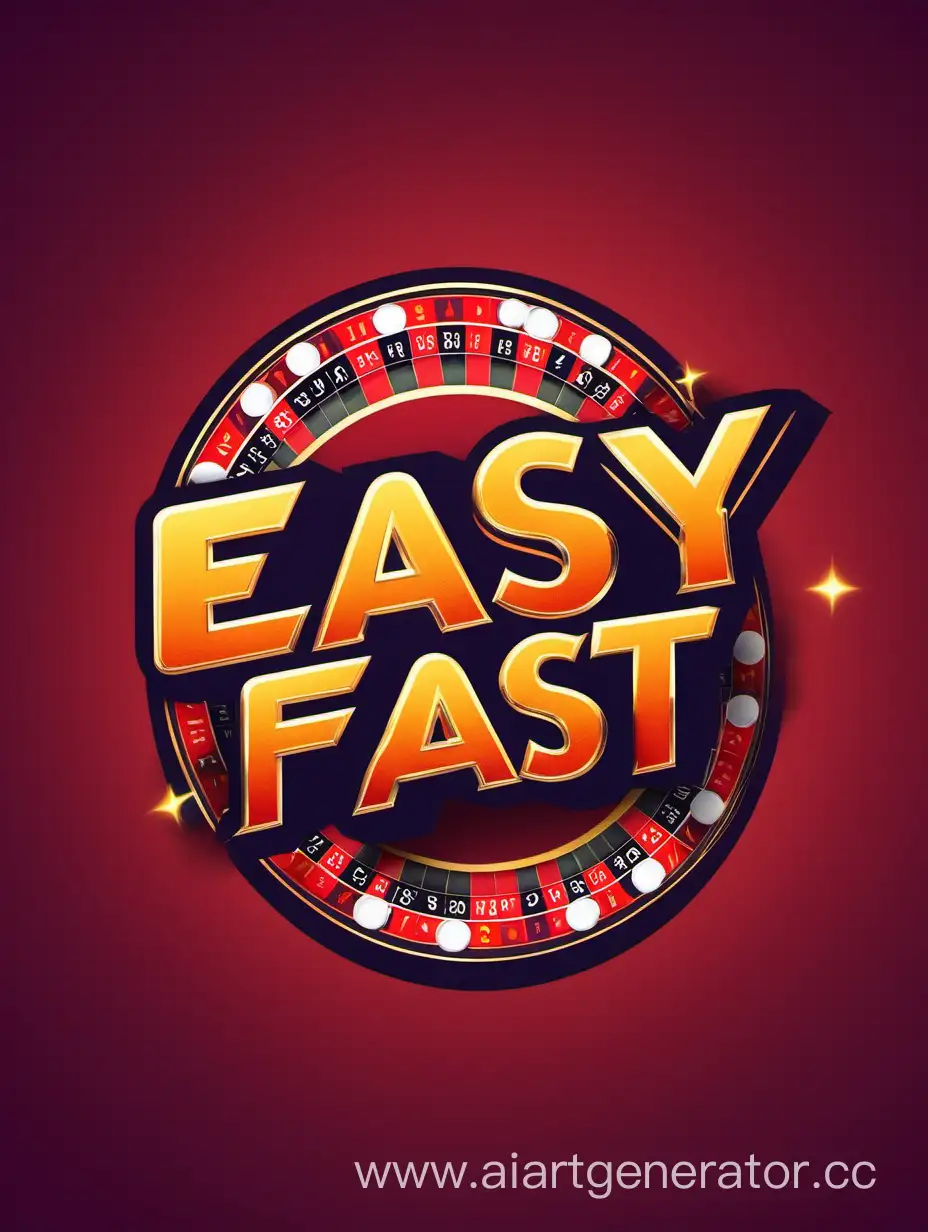 Логотип с темой казино с названием Easy Fast