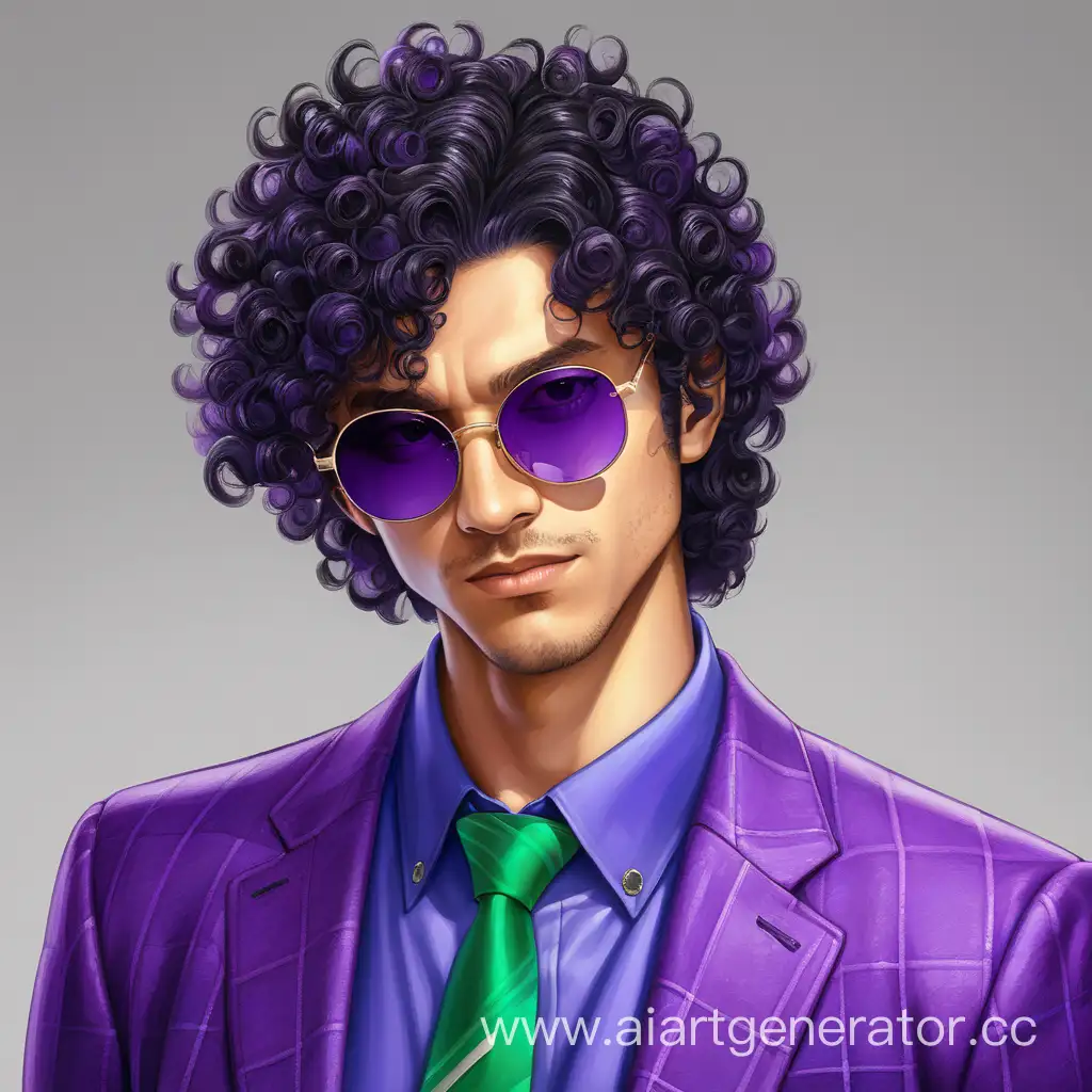Stylish-Man-with-Black-Curly-Hair-and-Purple-Jacket