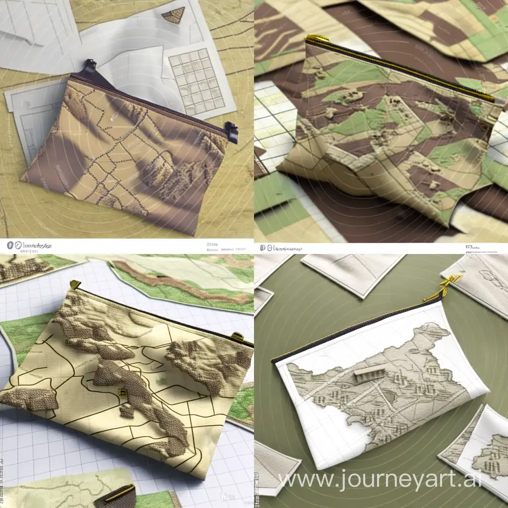 Vintage-Military-Maps-in-Isometric-Tactical-Pouch-Realistic-3D-Render