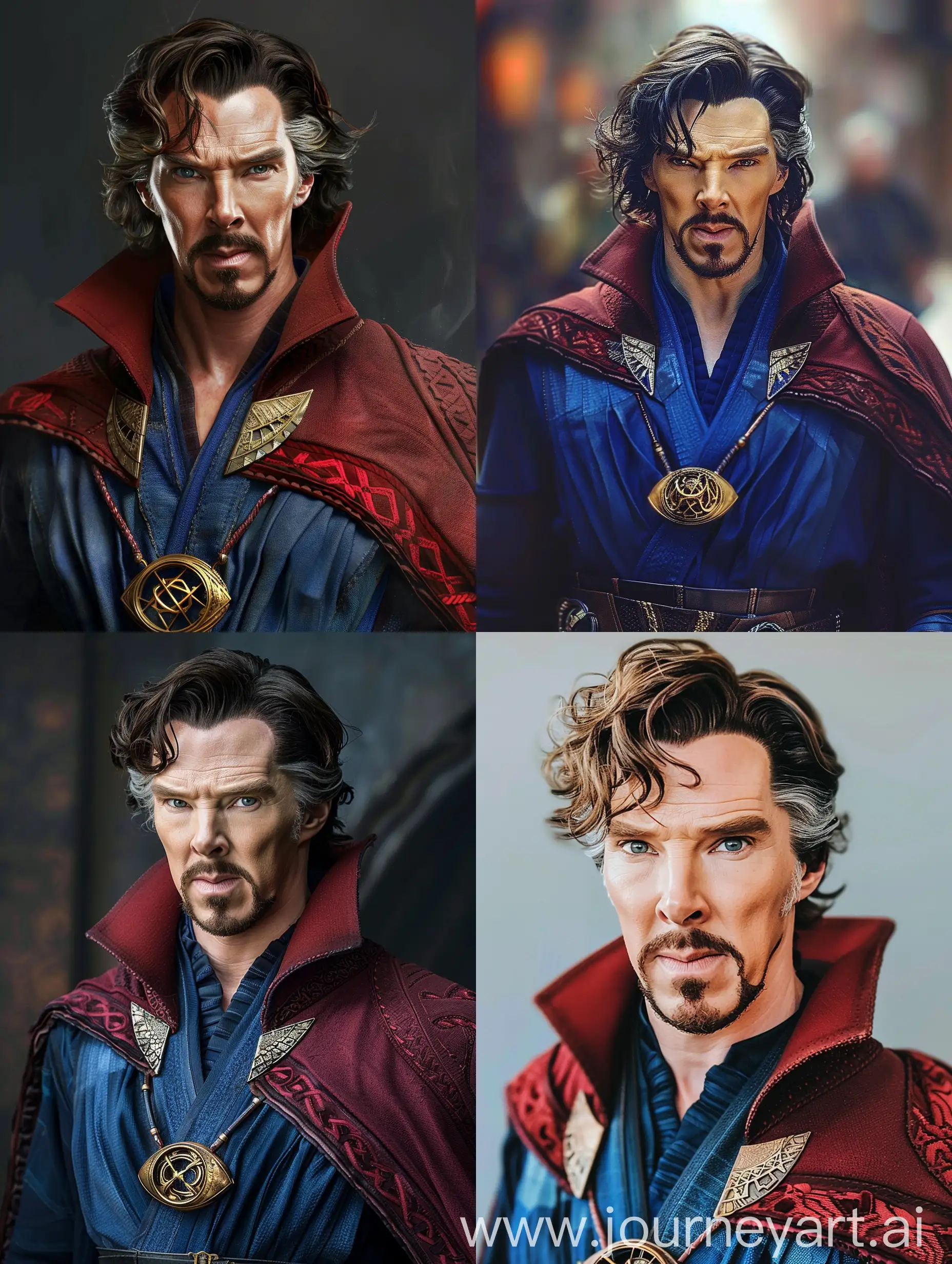 Male-Doctor-Strange-Character-with-Wavy-Hair-and-Opened-Shirt