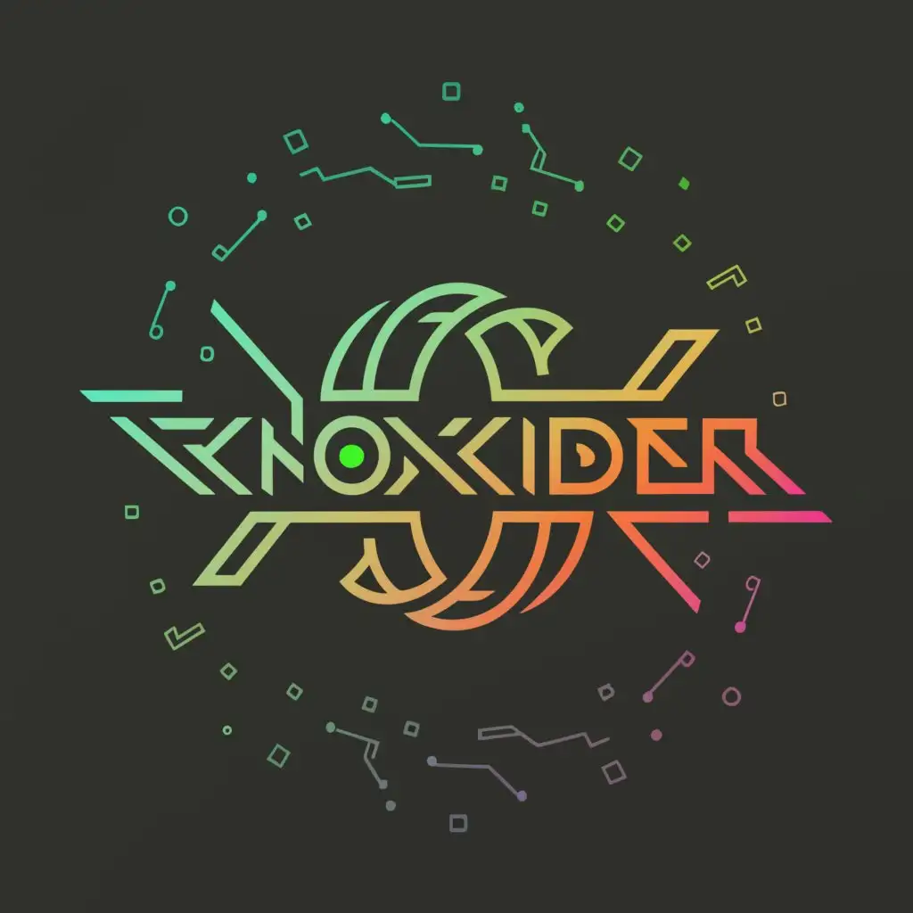 a circular logo design, with the text 'Knoxrider', in cyberpunk style, main symbol: Car, complex, to be used in the Gaming industry, clear background on black