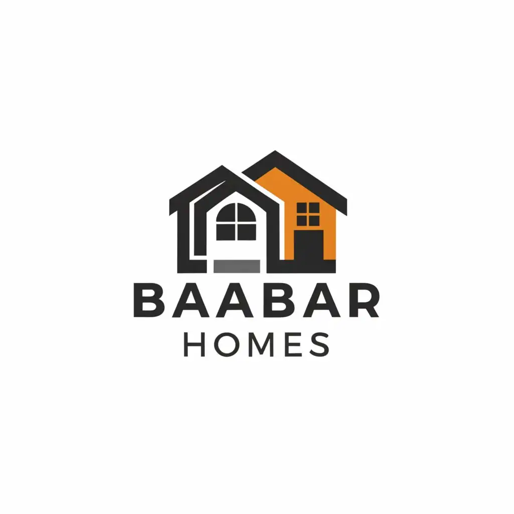 a logo design,with the text "Babar Homes", main symbol:Homes,Moderate,be used in Construction industry,clear background