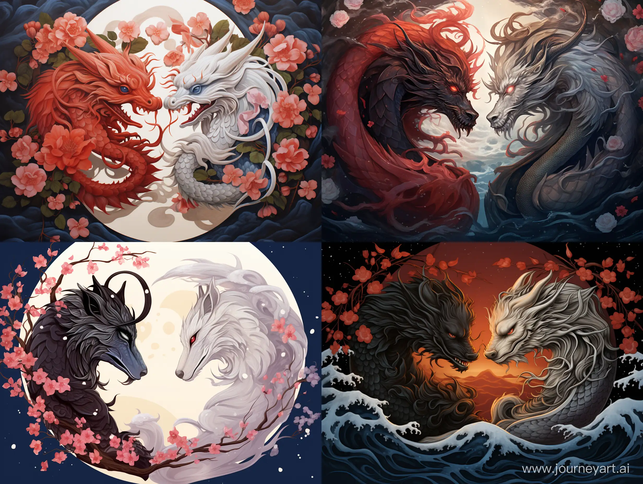 Chinese New Year, Valentine's Day, Dragon, yin and yang
