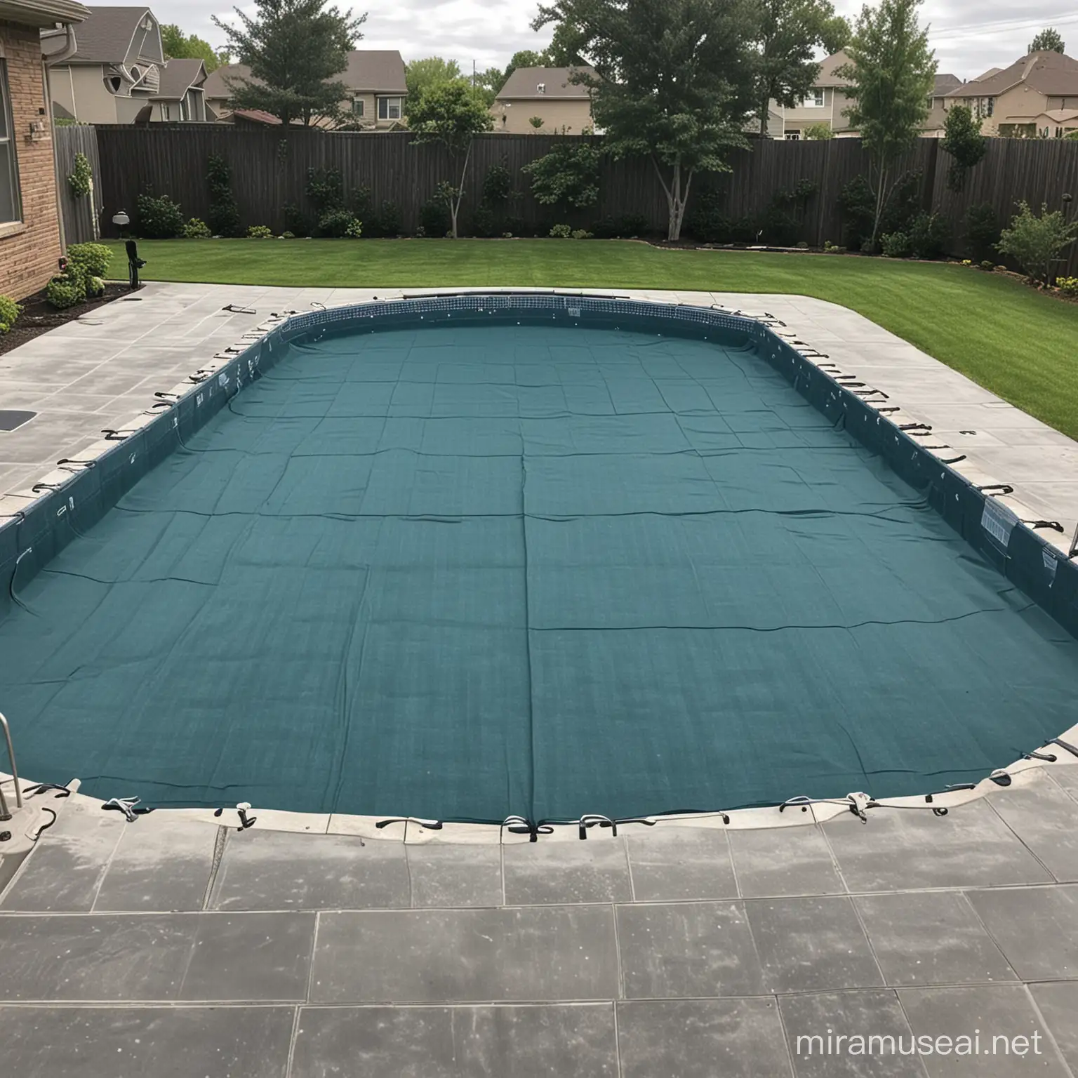 a high-quality pool cover on an inground pool