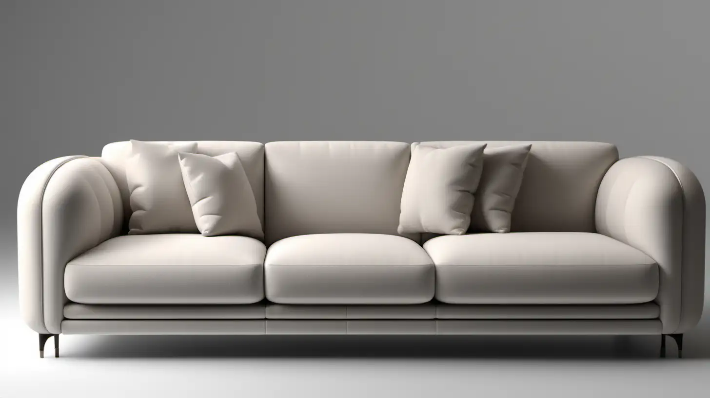 Italian Sofa with Mechanical Design and CloudLooking Sleeves