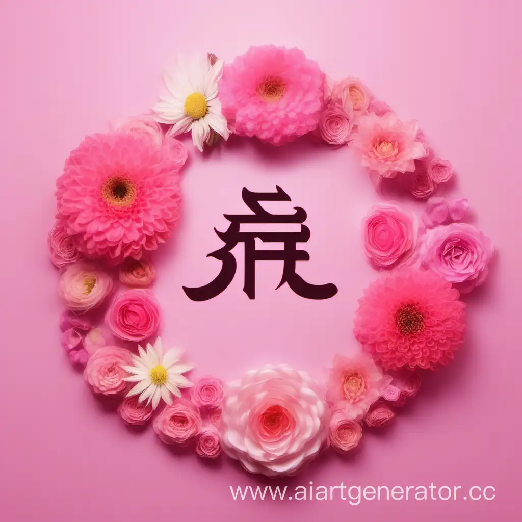 Vibrant-Pink-Flowers-with-Unique-Inscription-Centerpiece