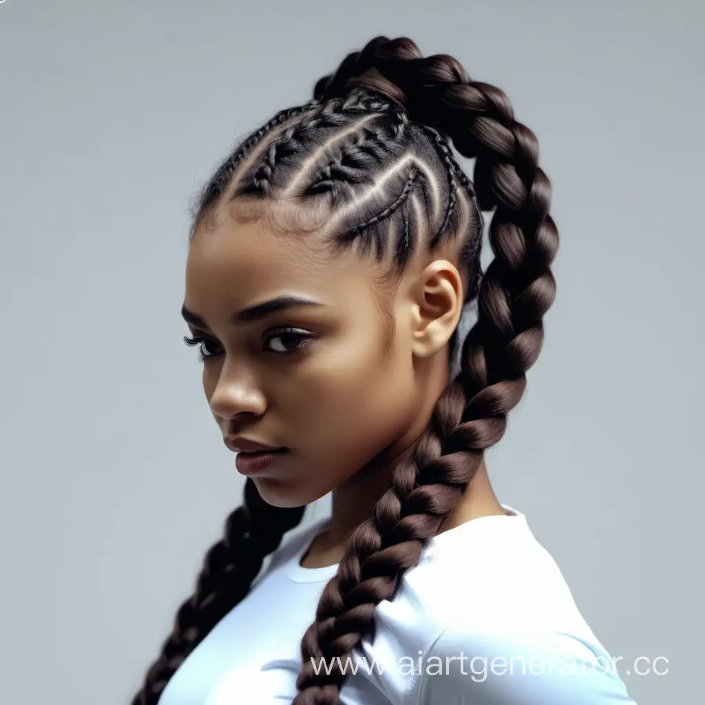 braids afrocosos expression of sports and dance beautiful girl juicy national color beautiful hair on a light background:1.7 High quality 4K detail