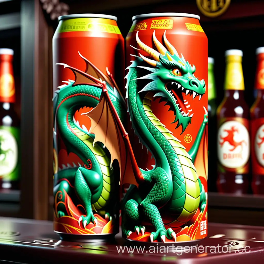 a dragon depicted on a drink packaging