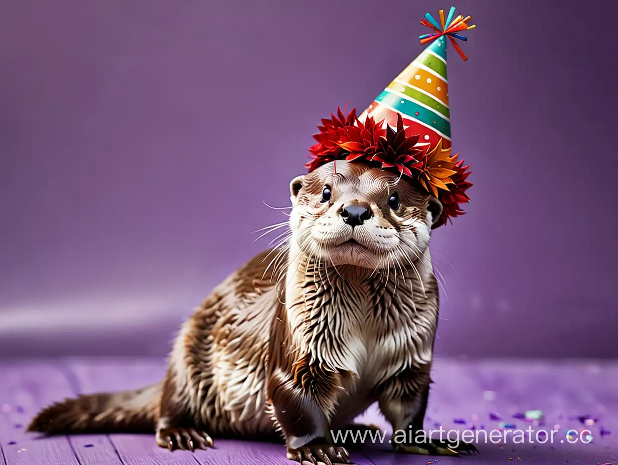 Otter-Celebrating-Birthday-in-Festive-Hat