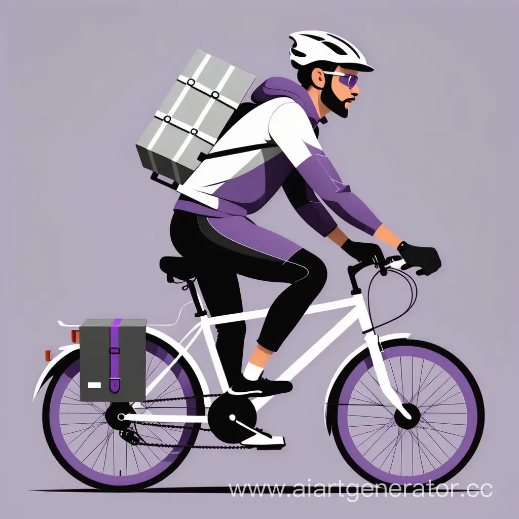 Minimalist-Courier-Cycling-in-White-Purple-and-Gray