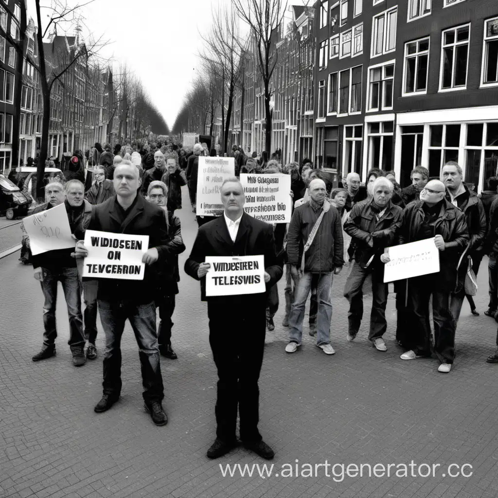 в Амстердаме прошла акция протеста против производителя широкоэкранных телевизоров.