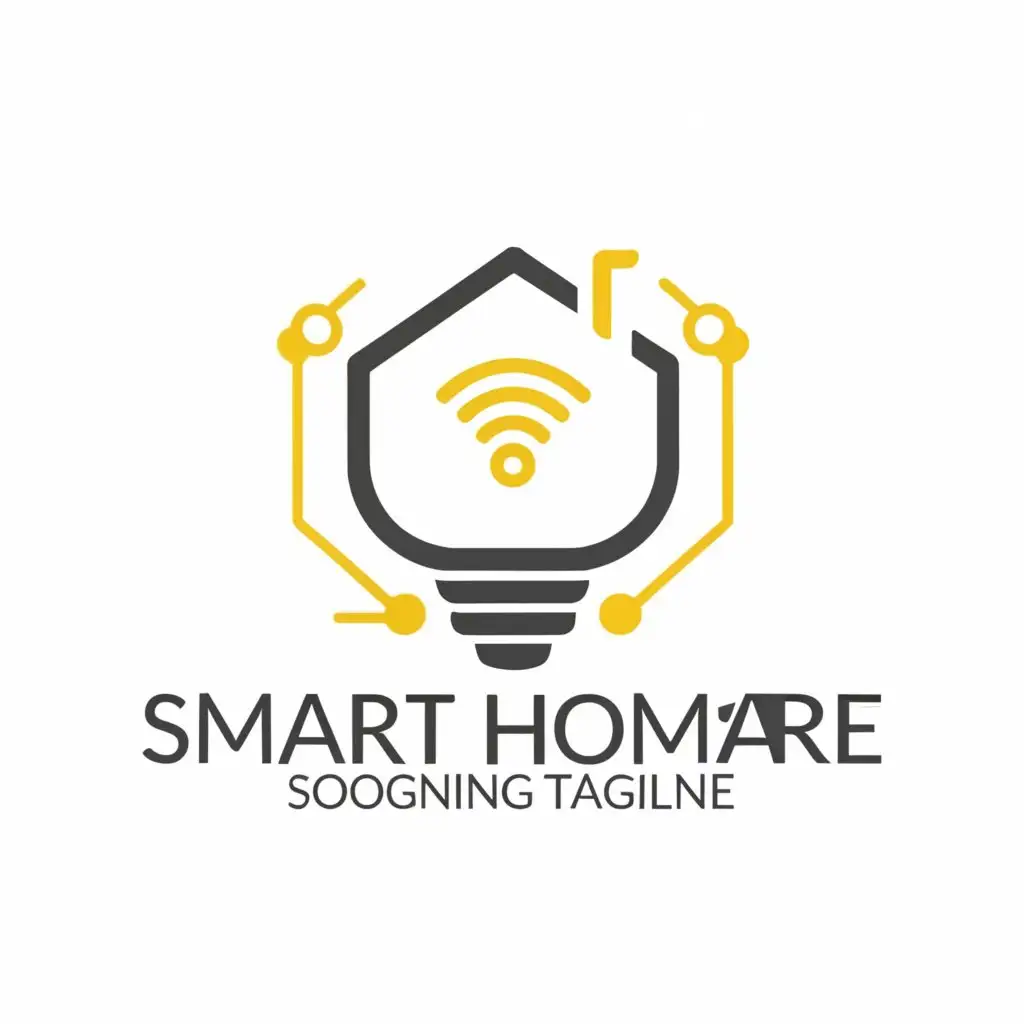 a logo design,with the text "smart homeware service", main symbol:A stylized combination of a house and a smart device (e.g., a house with a light bulb or thermostat incorporated into the design),Moderate,be used in Retail industry,clear background