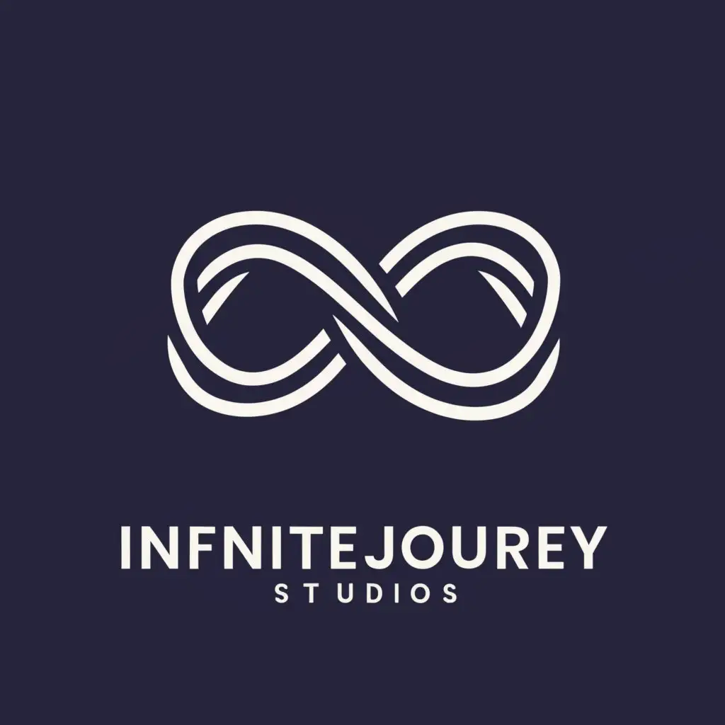 a logo design,with the text "InfiniteJourney Studios", main symbol:infinity,Moderate,be used in Entertainment industry,clear background