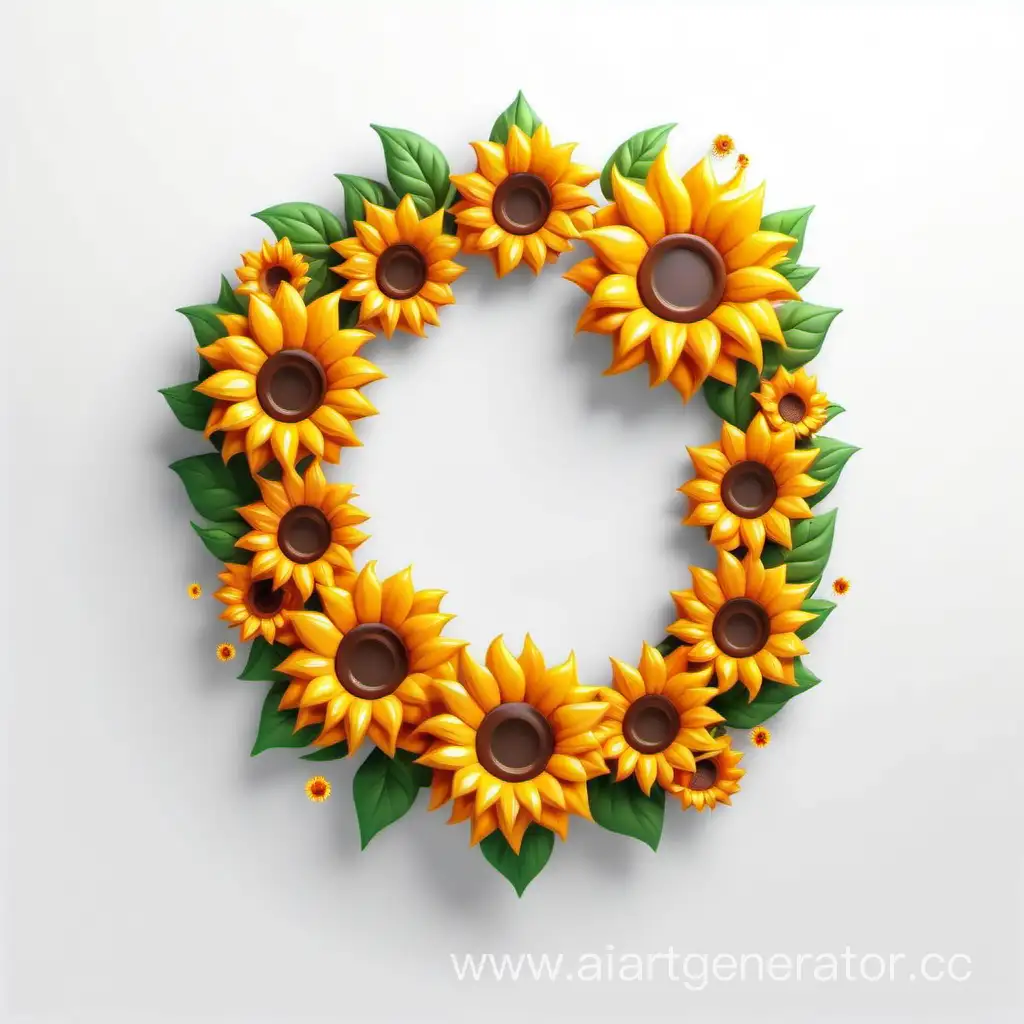 simple icon of a 3D flame border bulb
bouquets floral wreath frame, made of border bright Sunflower flowers. white background.