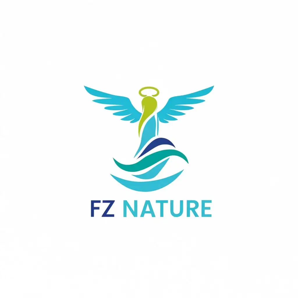 logo, WATER AND ANGEL, with the text "FZ NATURE", typography, be used in Religious industry b