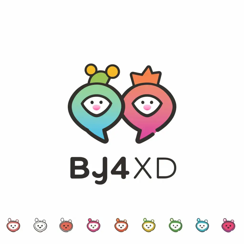 a logo design,with the text 'bj4xd', main symbol:Girls Chat Rooms,Moderate,clear background