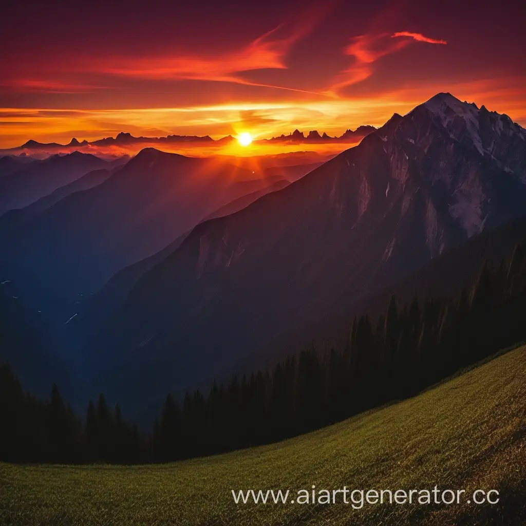 Vibrant-Mountain-Sunset-Landscape-Painting