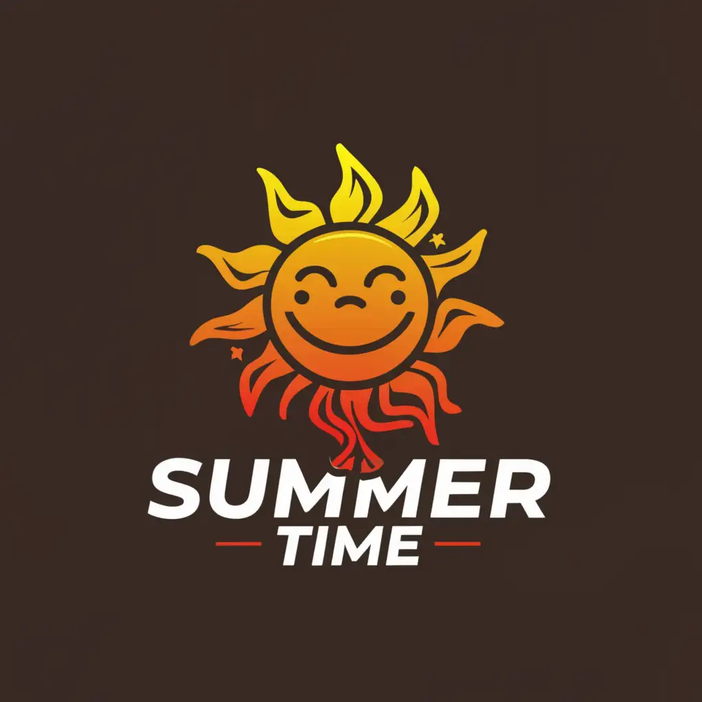 a logo design,with the text "SUMMER TIME", main symbol:FIRE, SUN,Moderate,be used in Travel industry,clear background