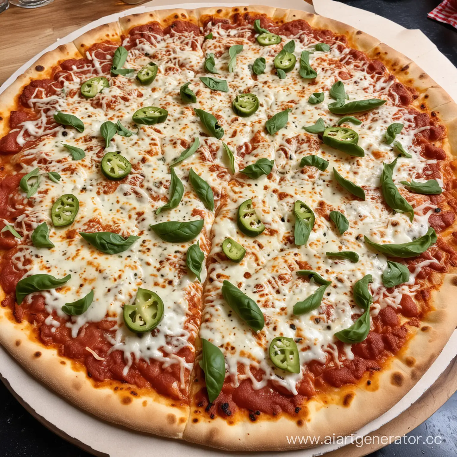 Freshly-Baked-Pizza-Margarita-with-Vibrant-Tomato-and-Basil-Toppings