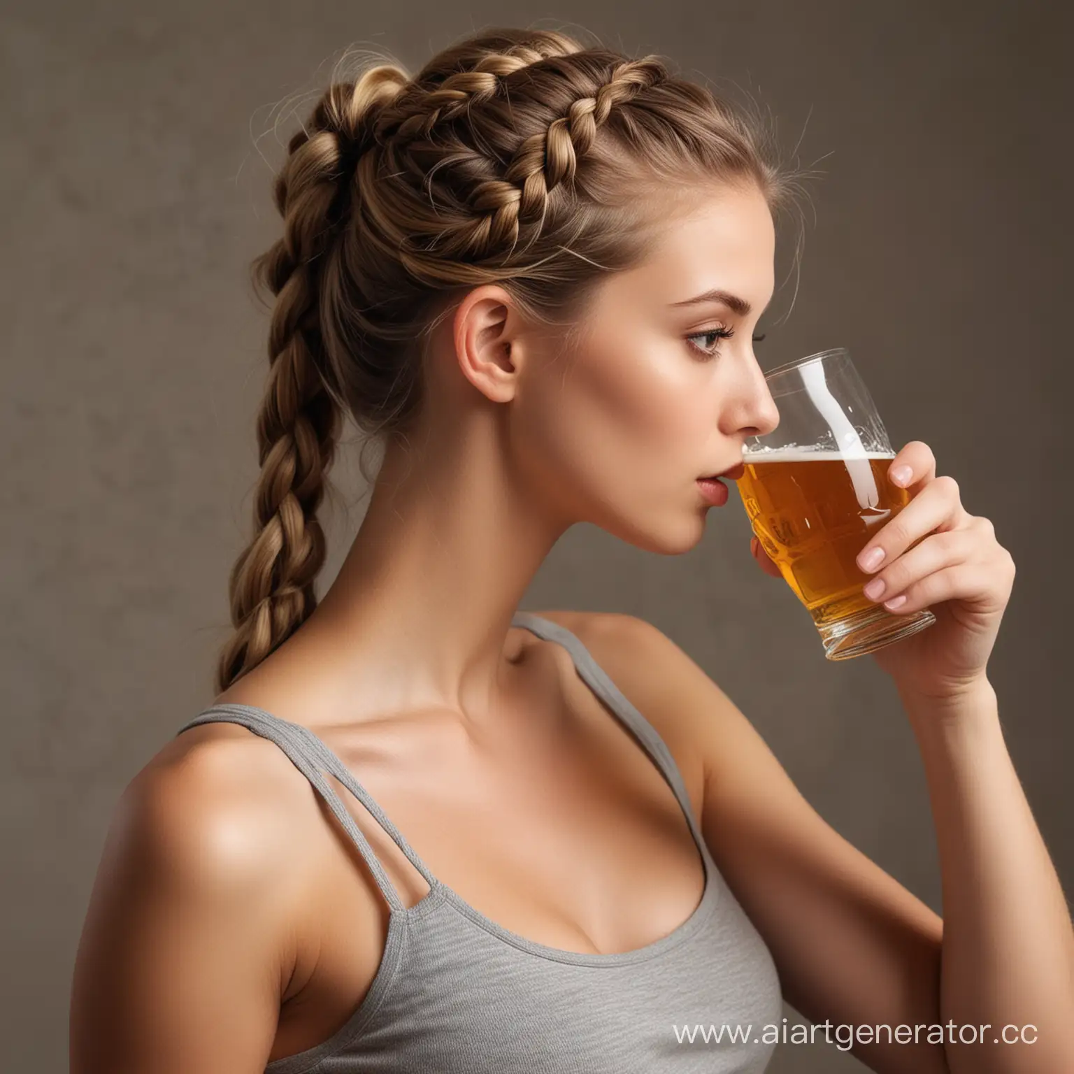 Attentive-Blond-Girl-Speaking-to-Grandpa-with-Beer-Glass-in-Hand