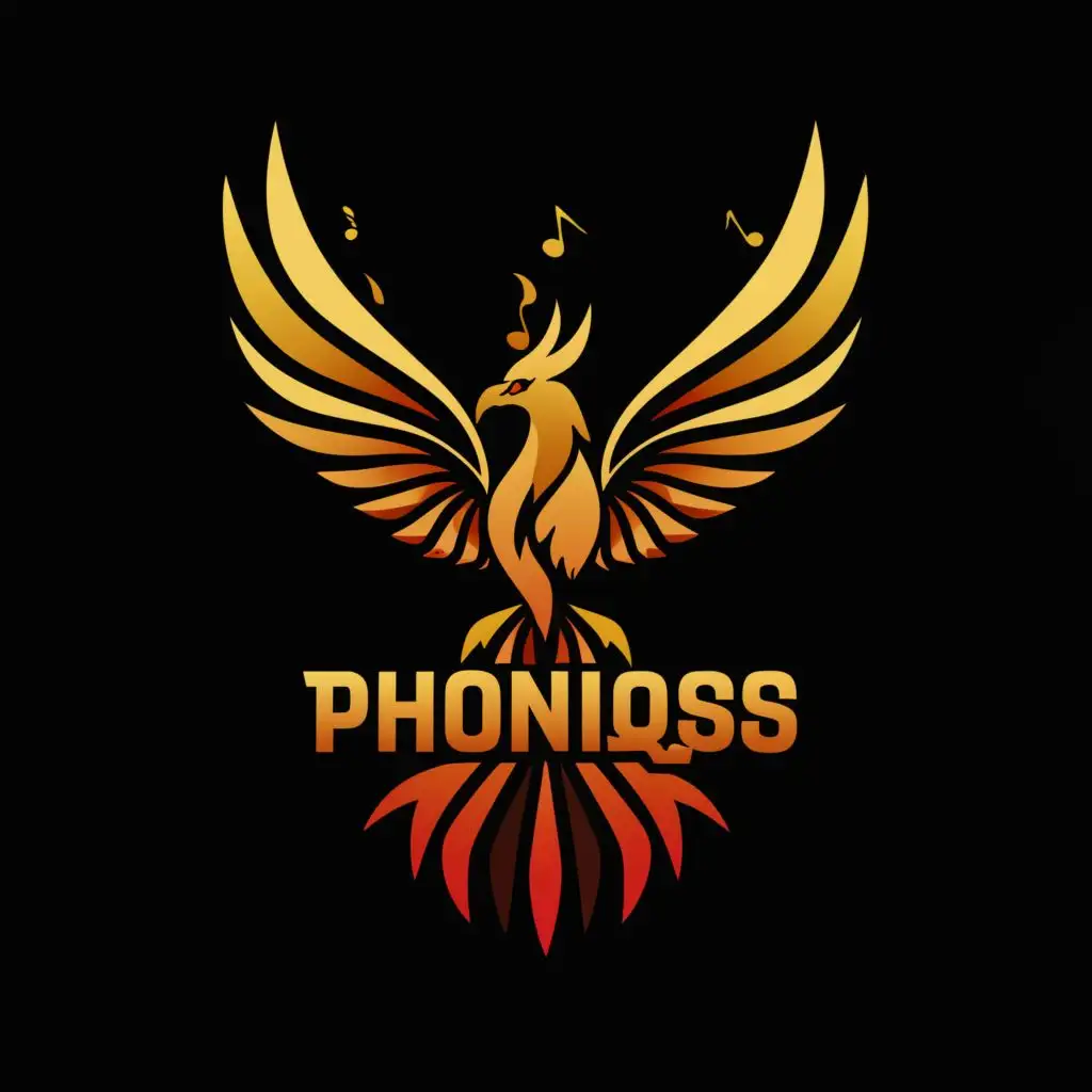 logo, Music, phoenix, with the text "Phoeniqss", typography