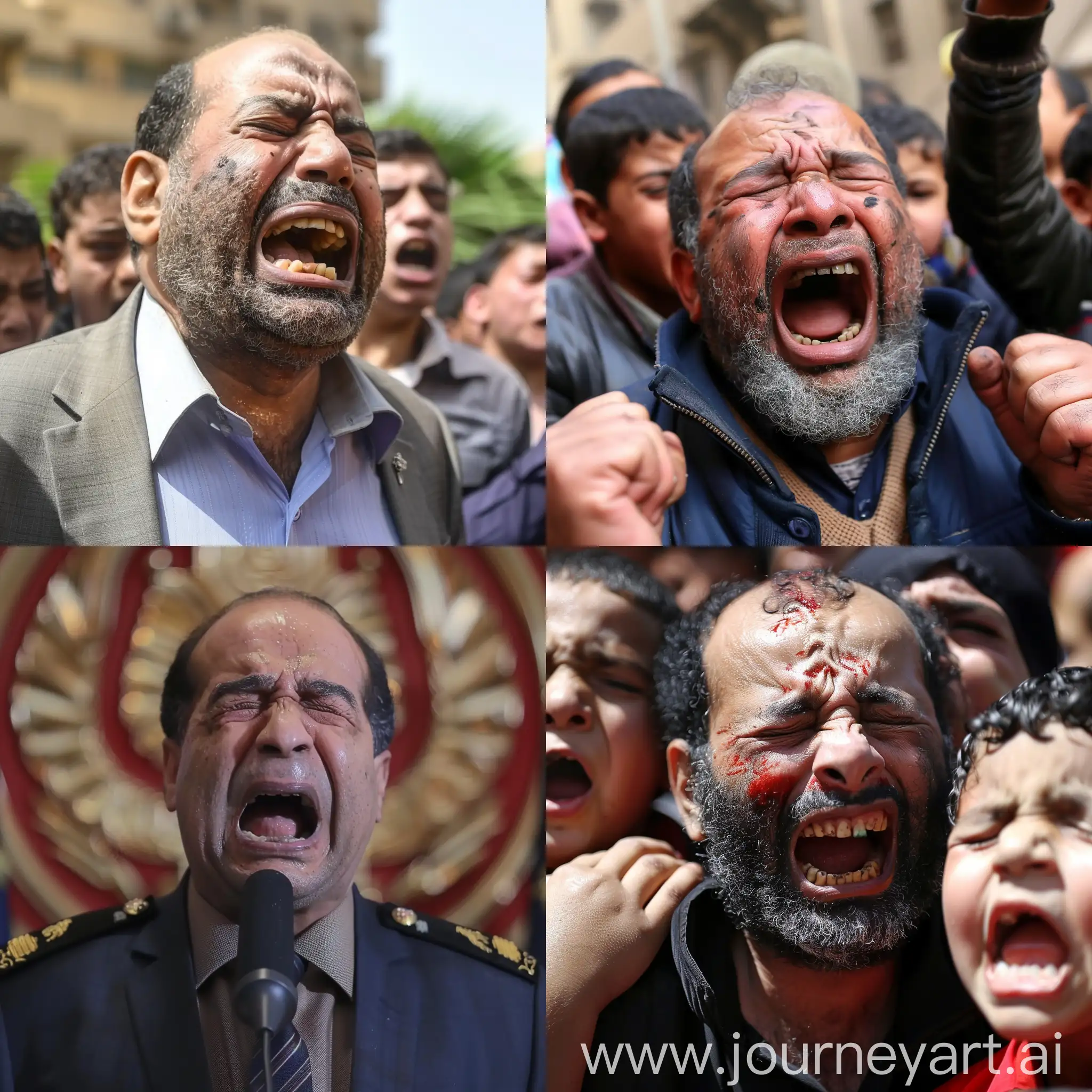 Abdel fattah el sisi crying and screaming like a 3 year old and fighting kids