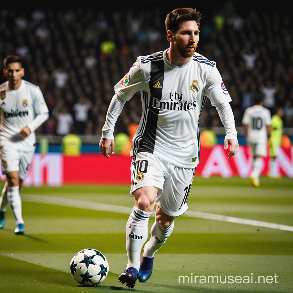 Soccer Icon Lionel Messi in Real Madrid Jersey