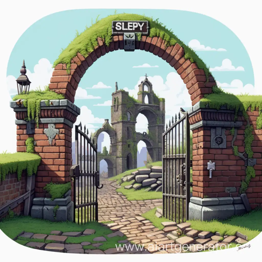 Decaying-Arched-Gates-of-Sleepy-Town-Ruined-Cityscape-Pixel-Art