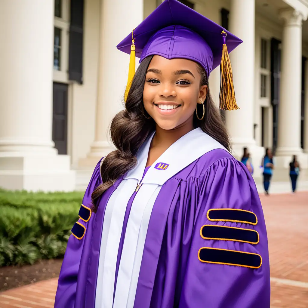 African American Female LSU Grad Celebrates Becoming a Doctor