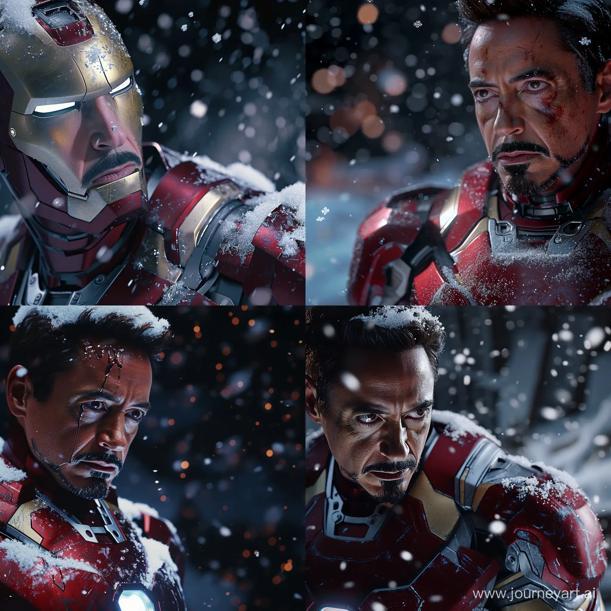 Iron-Man-Night-Snowfall-Portrait-in-8K-Resolution