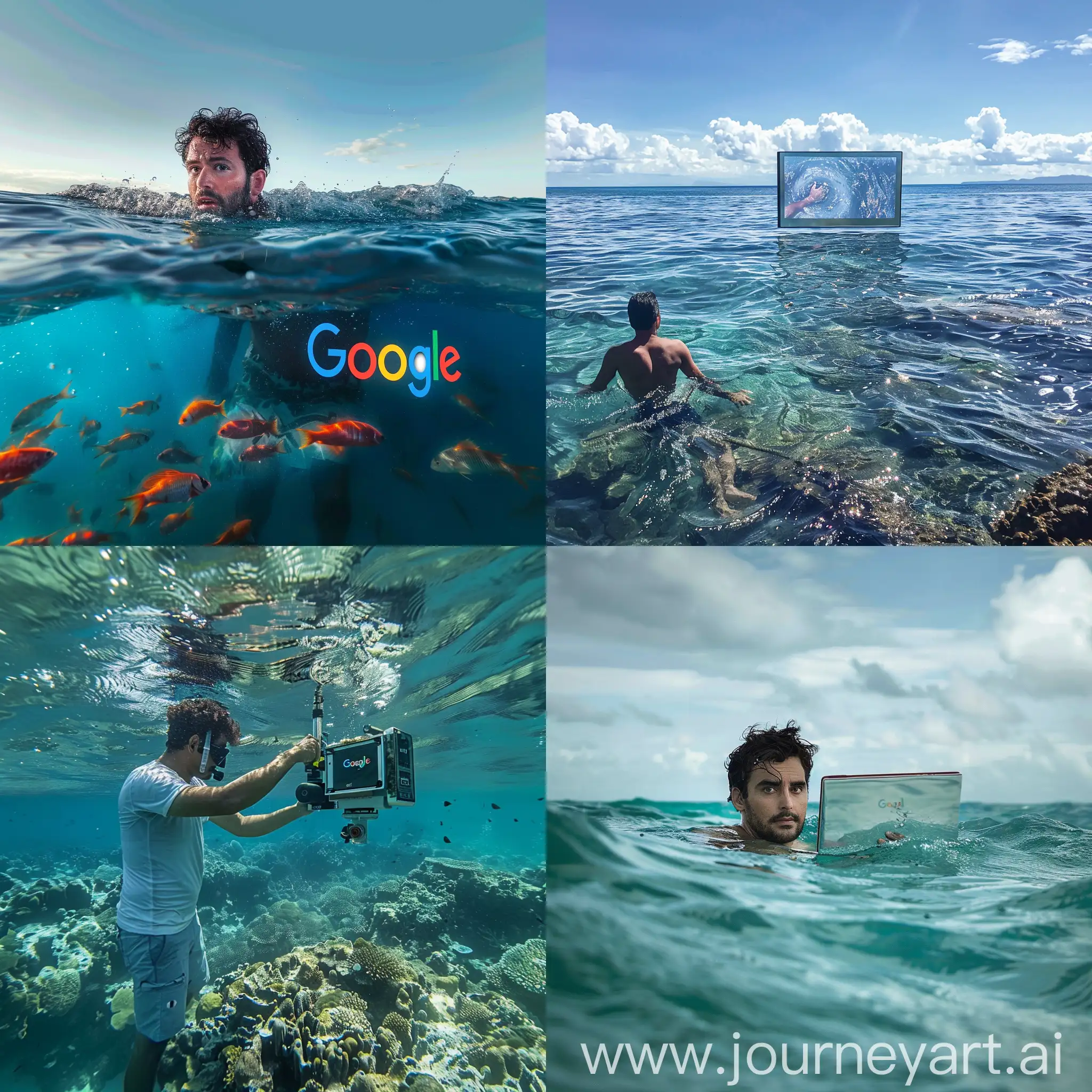 Man-Falling-into-the-Sea-with-Hidden-Panel-Revealed-Google-Assistance