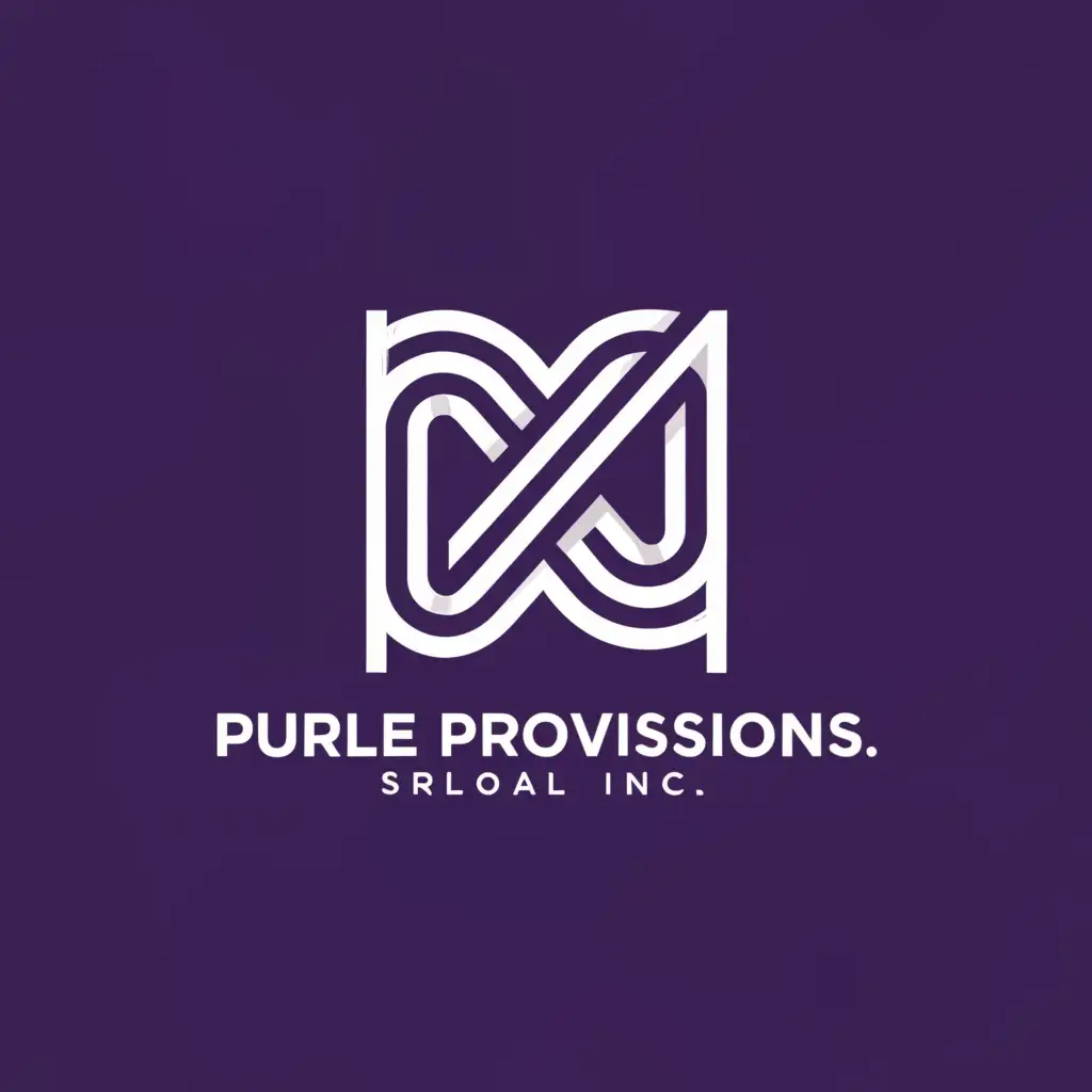 a logo design,with the text "Purple Provisions Inc.", main symbol:two "P",Moderate,clear background