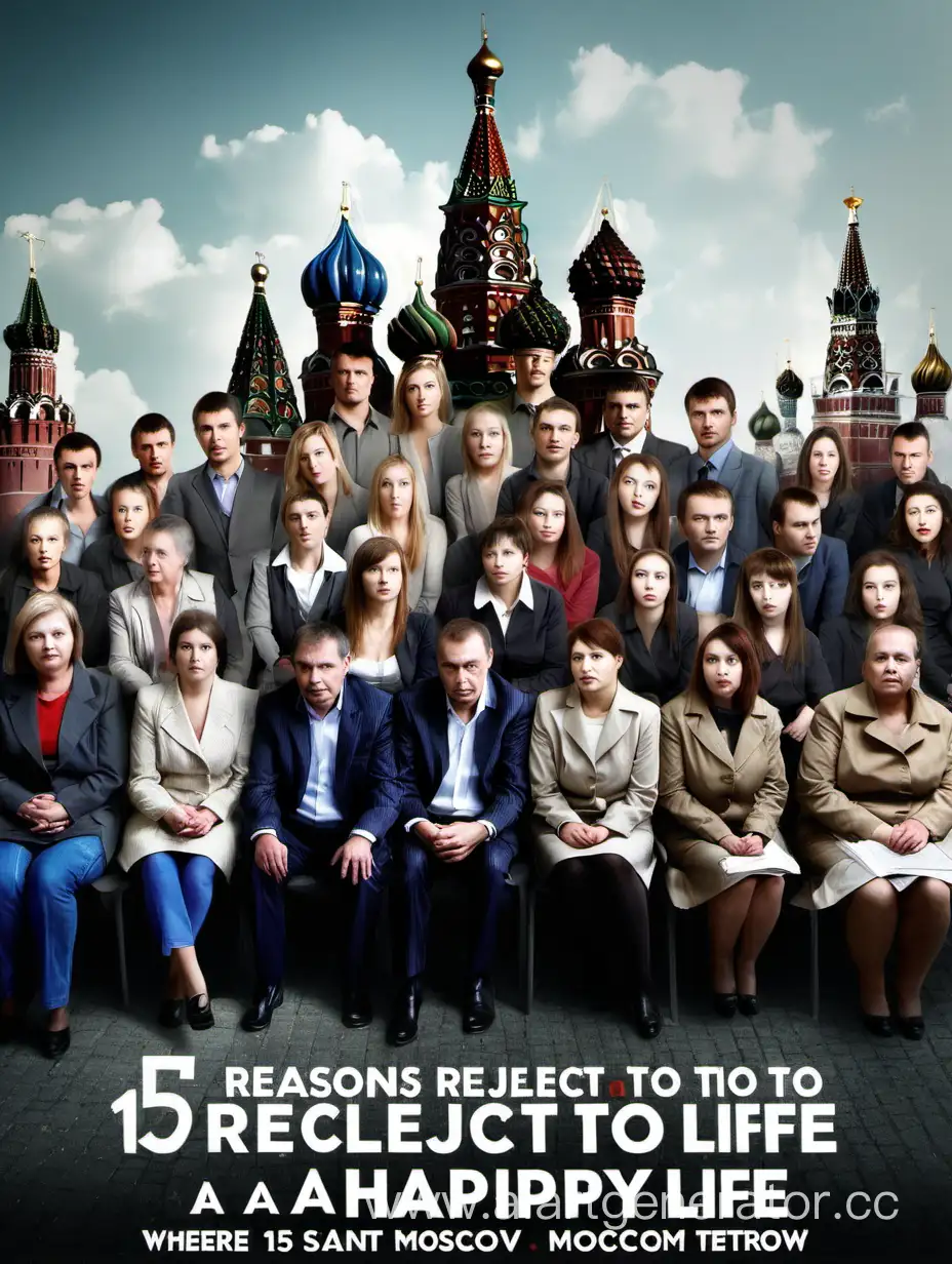 Постер к фильму "15 причин отказаться от счастливой жизни" Где на территории грязной москвы сидят 15 человек