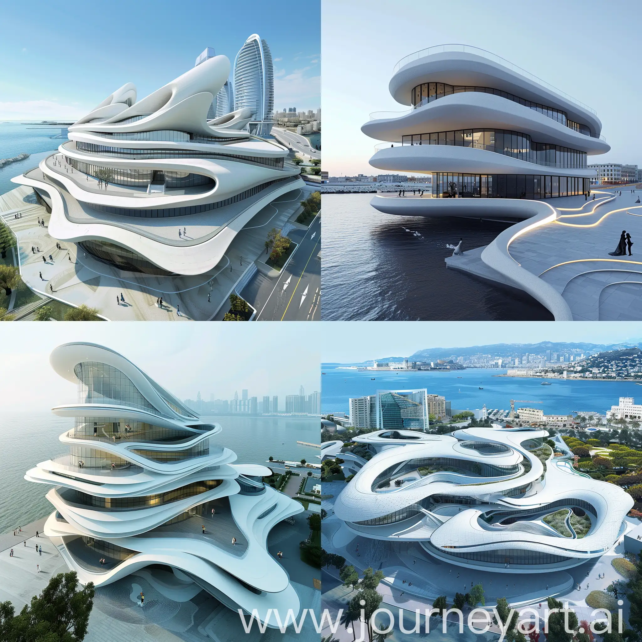 Futuristic-Coastal-City-Cultural-Center-with-Zaha-HadidInspired-UltraModern-Architecture