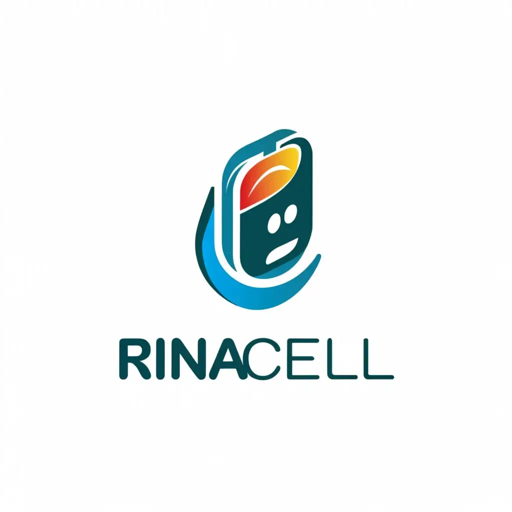 a logo design,with the text "Rina Cell", main symbol:Handphone,Moderate,be used in Retail industry,clear background