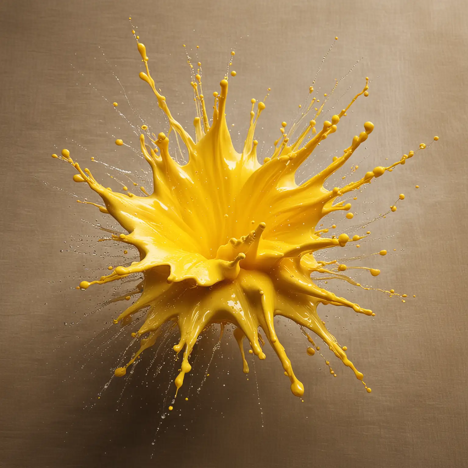 Vibrant Yellow Splashes Abstract Art