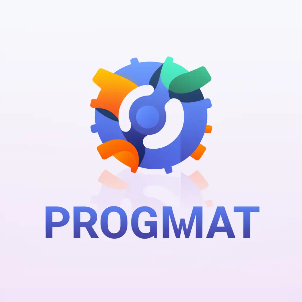 a logo design,with the text "PROGMAT", main symbol:GEAR,Moderate,be used in Technology industry,clear background
